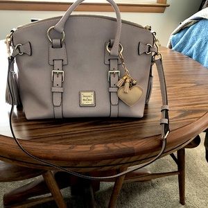 Saffiano Oyster Domed Satchel. EUC. Long Strap, Dust Bag. No rips, stains,